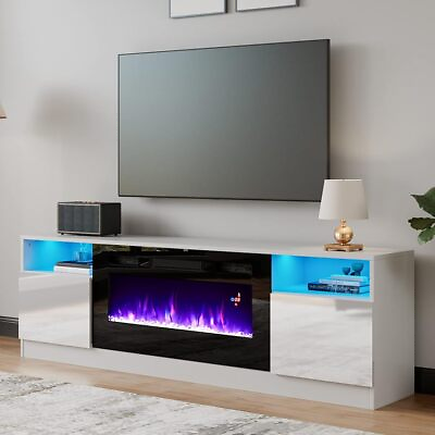 #ad TV Stand with Fireplace LED Light Entertainment Center 36quot; Electric Fireplace $259.99