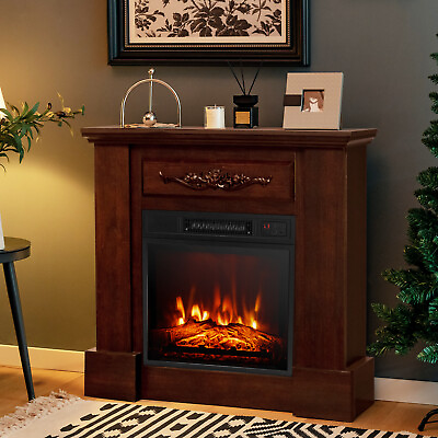 #ad 32quot; Heater Electric Fireplace Mantel TV Stand Space w Remote Control 1400W $229.99