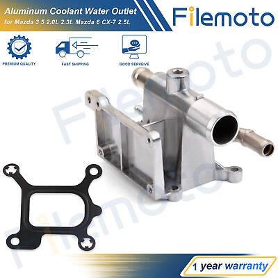 #ad Aluminum Coolant Water Outlet for 06 15 Mazda 3 5 2.0L 2.3L Mazda 6 CX 7 2.5L $32.99