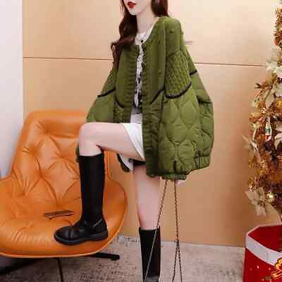 #ad Stylish Winter Patchwork Parka: High Quality Warm Cotton Cardigan Loose Fit $39.00