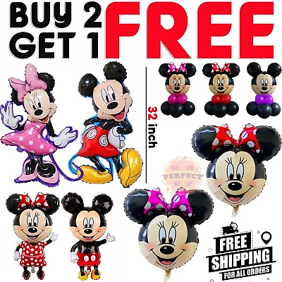 #ad Mickey Minnie Mouse Theme Birthday Party Foil Air Fill Balloon UK seller GBP 32.99
