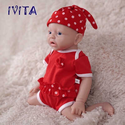 #ad IVITA 15#x27;#x27; Soft Silicone Reborn Baby Girl Vivid Silicone Doll Birthday Kids Gift $69.30