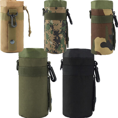 #ad Tactical Molle Water Bottle Pouch Bag Outdoor Travel Hiking Kettle Holder Pack $7.99