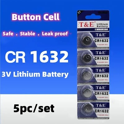 #ad 5pcs CR1632 Lithium 3V Button Battery ECR1632 BR1632 LM1632 Cell Coin Batteries $2.79