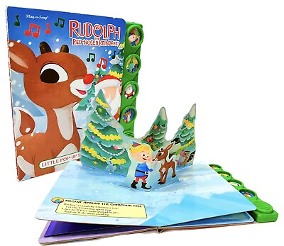 #ad Rudolph the Red Nosed Reindeer Pop Up Book by Play a Sound Rare $65.00
