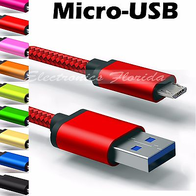 #ad ✔ Micro USB Nylon Braided Rope Data Sync Charger Charging Cable Cord LOT $10.99