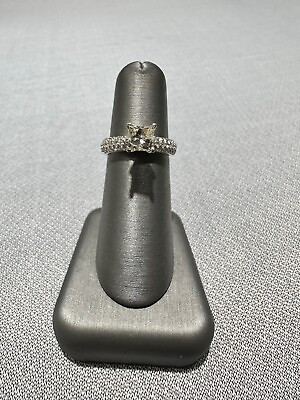 #ad Ladies 14kt white gold diamond engagement ring 1.24ct Princess cut 1.84ctw $2150.00