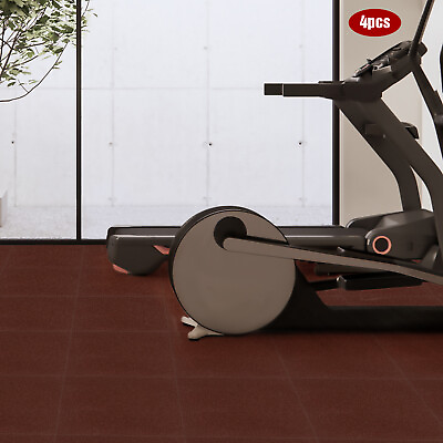 #ad 4 * Rubber Floor High Density Interlocking Tiles For Gyms Playgrounds Ships $63.00