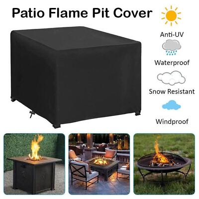 #ad Square Fire Pit Propane Table Cover Outdoor Patio Waterproof Protective Cover $16.55