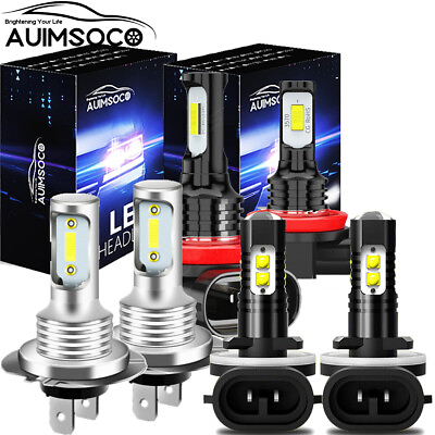 #ad For Hyundai Elantra 2011 2012 Xenon White LED Combo Headlight Fog Lights Bulbs $51.99