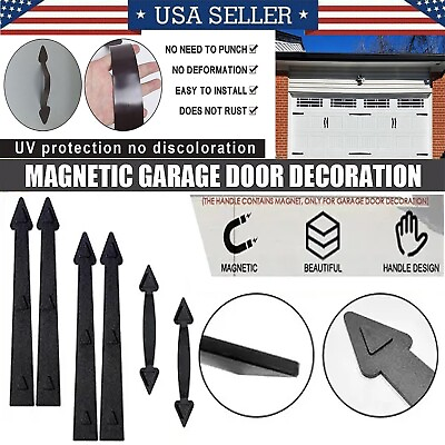 #ad Decorative Garage Door Magnetic Handle Hinges Carriage Faux Handles Curb 6 Piece $13.99