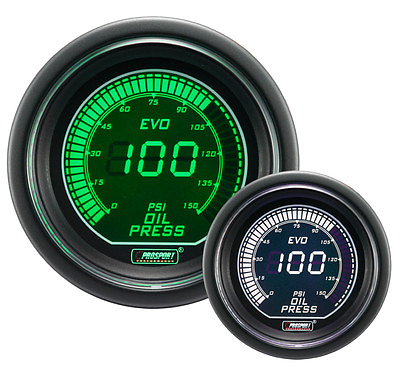 #ad Digital Oil Pressure Gauge Prosport EVO Series Green and White 52mm $104.00