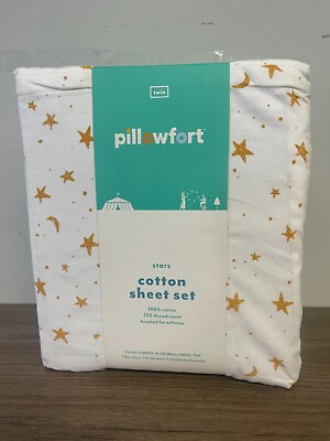 #ad Pillowfort Stars Cotton Twin 3pc Sheet Set 220 Thread Count NEW $19.95