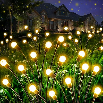 #ad 4 Pack Solar Garden Lights Upgraded 40 LED Firefly Solar Lights for Outside Sw $12.99