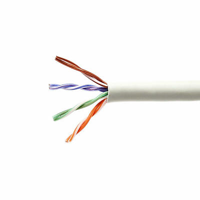 #ad WHITE CAT5E CABLE UTP 24AWG 4 PAIR SOLID COOPER WIRE BULK RAW NO RJ45 1FT 25FT $4.30