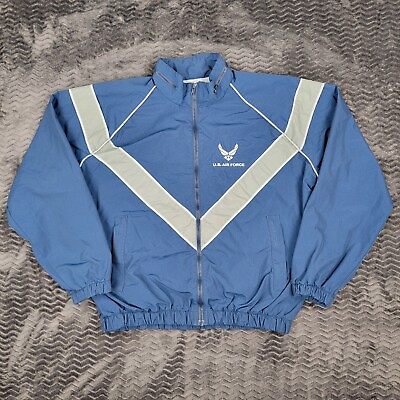 #ad US Air Force PTU Windbreaker Jacket Adult Medium Short Blue Reflective Vintage $22.41