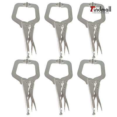 #ad Findmall 6Pack 11quot; C Clamp Locking Pliers Adjustable Locking Welding amp;Swivel Pad $29.62