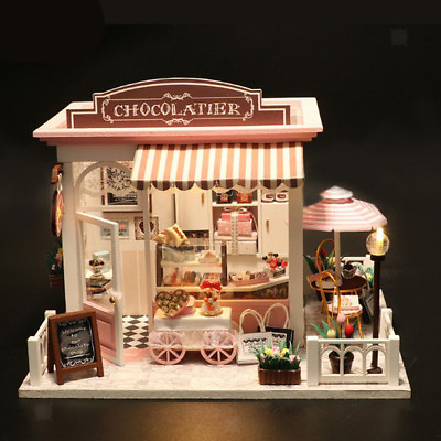#ad 6 Model 1:24 Scale DIY Dollhouse Miniature Wooden Dolls House Kit LED Tool $18.99