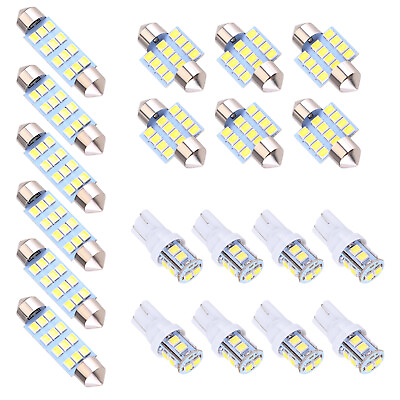 #ad 20PCS Car Interior Combo LED Map Dome Door Trunk License Plate Light Bulbs White $8.75