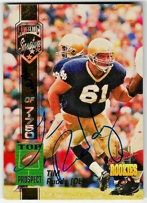 #ad Tim Ruddy Auto 1994 Rookie Signature Football Card Free Shipping $35.99