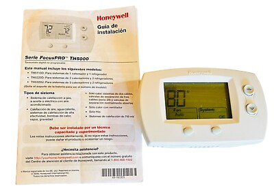 #ad HONEYWELL DIGITAL THERMOSTAT WHITE MODEL TH5220D1029 2Heat 1 Cool Stages Tested $25.46