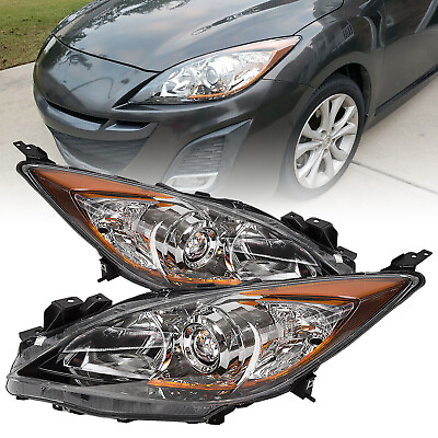 #ad Headlights For 2010 2011 2012 2013 Mazda 3 Headlamp LeftRight Chrome Housing $102.00