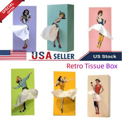 #ad 1 PC Flying Skirt Tissue Box Charing Vintage Pop Art Tissue Holder $18.99