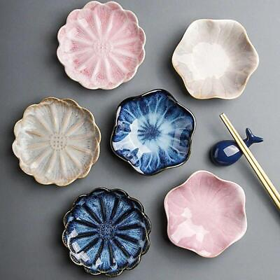 #ad Retro Mini Dipping Dish Ceramic Plate Kiln Glaze Barbecue Sashimi Sushi Soy $12.99
