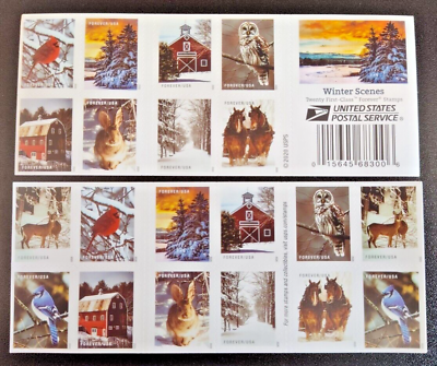 #ad US Scott #5532 5541 Winter Scenes Forever Book of 20 MNH FREE SHIP $13.45
