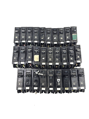 #ad Lot 29pcs GE General Electric 20A 1P 120V Bolt On THQB Circuit Breaker Old Style $54.99