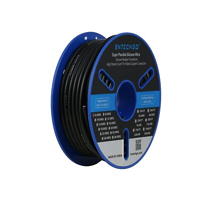 #ad BNTECHGO 6 Gauge Silicone Wire Spool 50 ft Black Flexible 6 AWG Stranded Tinn... $176.87