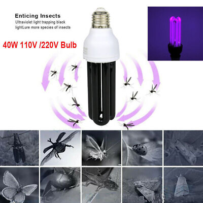 #ad 1 10X 40W 110V 220V Blacklight Low Energy UV Light Screw Ultraviolet Lamp 395NM $11.95