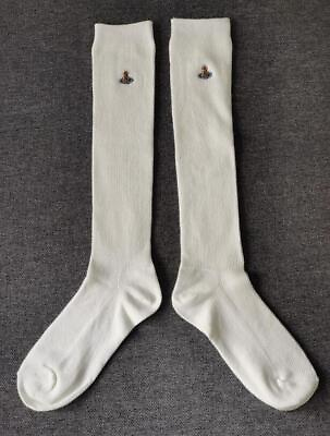 #ad Vivienne Westwood Women Knee High Cotton Socks White $17.00