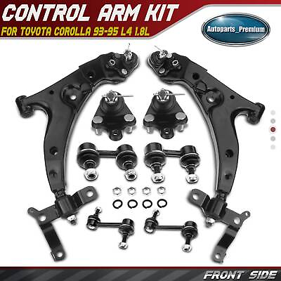 #ad 8x Front Lower Control Arm Ball Joint Sway Bar for Toyota Corolla 93 95 L4 1.8L $127.99