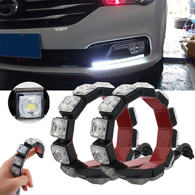 #ad 2x Car Flexible 6 LED DRL Daytime Running Light Driving Daylight Fog Light Lamp $10.89