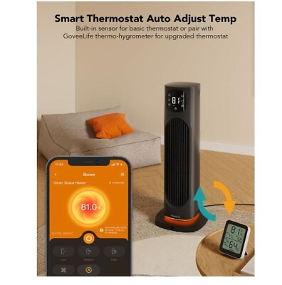 #ad Oscillating Ceramic Tower Thermostat Electric Home Heater Voice Control WiFi $194.98