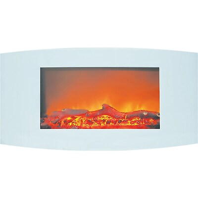 #ad Cambridge Callisto 35quot; Wall Mount Electric Fireplace with White Curved Panel and $353.91