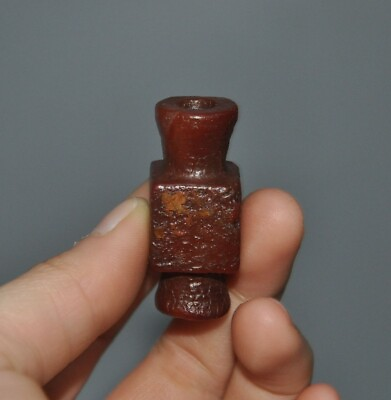 #ad 1.6quot; old China Hongshan culture Agate Carved Jade Cong Talisman pendant statue $21.25
