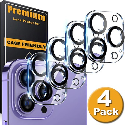 #ad 4x For iPhone 15 14 13 12 11 Pro Max Tempered Glass Camera Lens Cover Protector $6.62