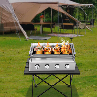 #ad Outdoor Cooking Commercial Gas BBQ Grill With Stainless Steel Griddle 4 Burners $114.71