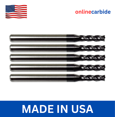 #ad 5 PCS 1 16quot; 4 FLUTE CARBIDE END MILL TiALN COATED $36.95