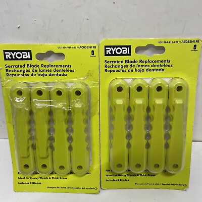#ad 2PK RYOBI Replacement Fixed Serrated Blades for 2in1 String Head AC052N1 8 Pack $14.99