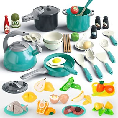 #ad Bruvoalon 67Pcs Kids Play Kitchen Toy Toddler Pretend Cooking Playset with P... $23.95