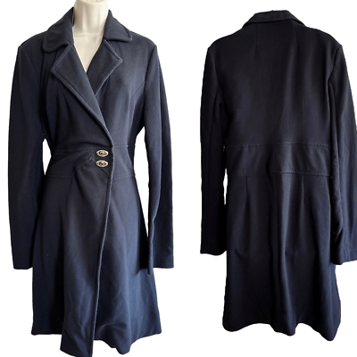 #ad ECI Womens Black Overcoat turn lock closure size XL $51.00