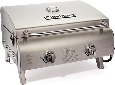 #ad Portable Tabletop Propane Gas Grill Two 10000 BTU Burners Stainless Steel $179.09