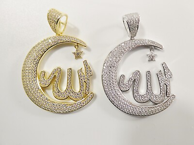 #ad #ad REAL 925 STERLING SILVER LARGE ALLAH MUSLIM MICRO FAVE SETTING PENDENT $42.00