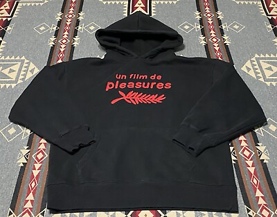 #ad Pleasures Un Film De Mens Hoodie Black amp; Red Size L Cotton Blend T73 $44.95