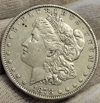 #ad 1878 Morgan Silver Dollar REV OF 78 7TF 1ST Y I * LIGHTLY CLEANED* $59.95