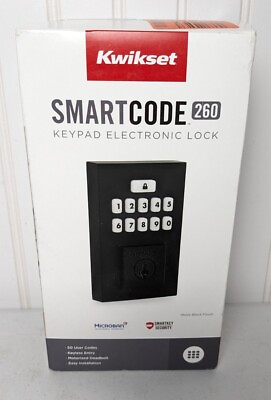 #ad Kwikset SmartCode 260 Keypad Electronic Deadbolt Lock Matte Black New Sealed $60.49