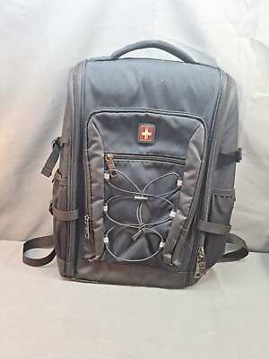 #ad Swiss Tech Adult Unisex Zip Around Black Backpack 12”W x 16”H x 1.5”D $19.79